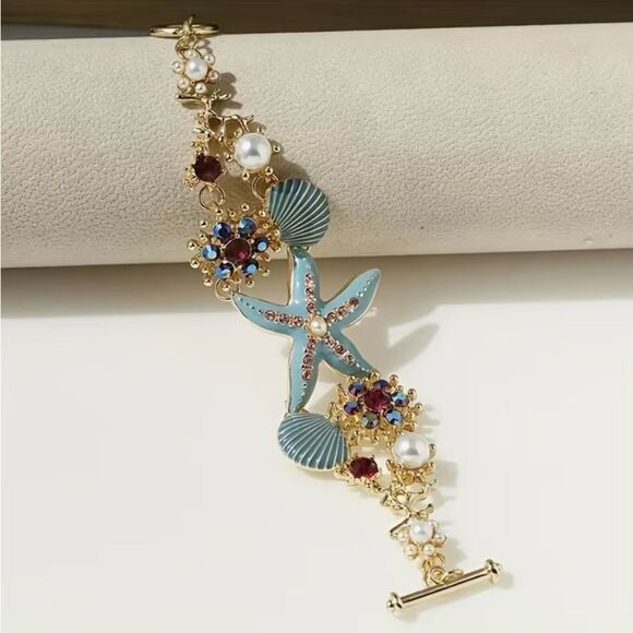 💙 Betsey Johnson Stunning Seashell Starfish Bracelet 💙 - Picture 4 of 5